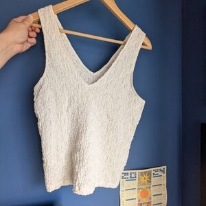 White Crinkle Tank - Medium